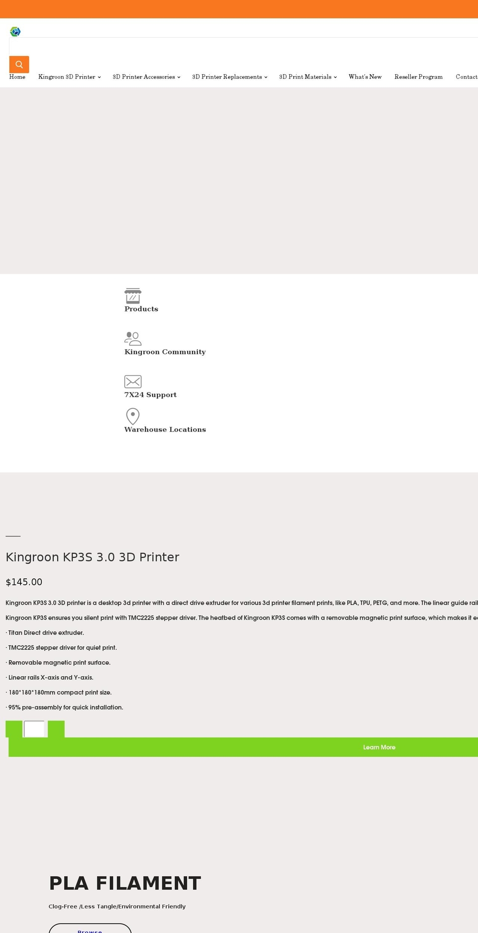kingroon.com shopify website screenshot