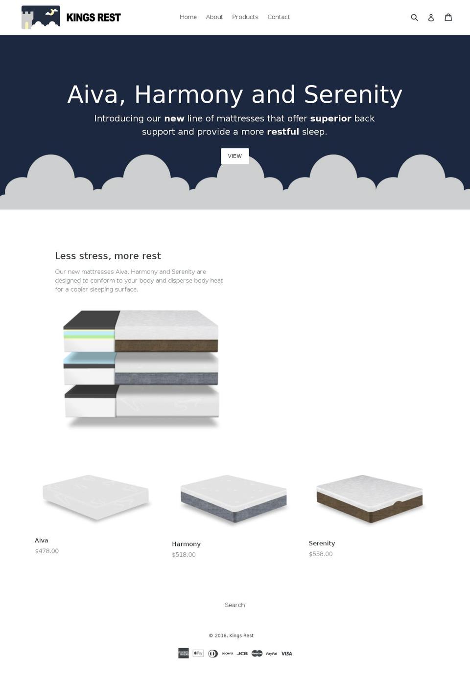 kings-rest.com shopify website screenshot