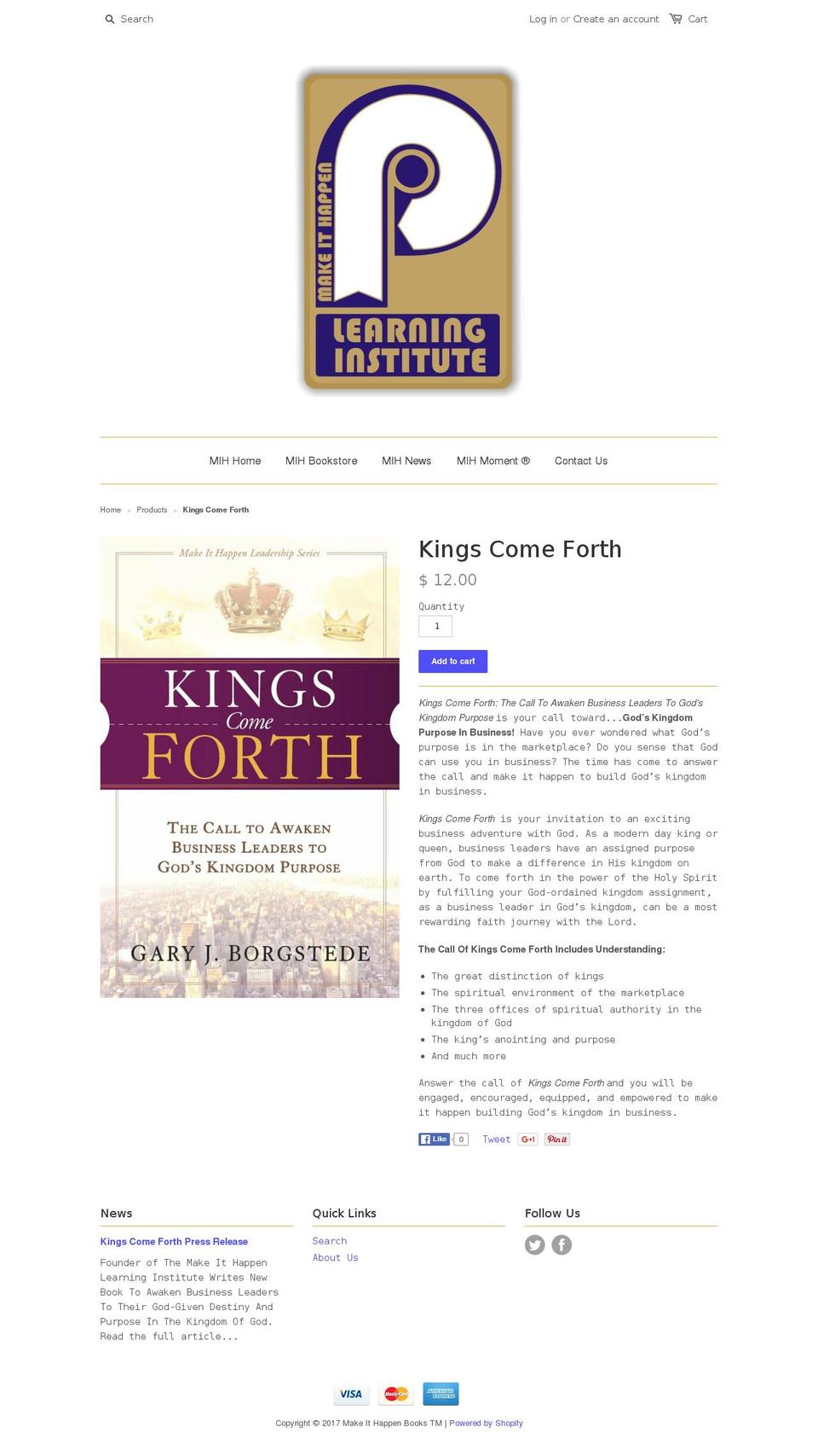 kingscomeforth.com shopify website screenshot