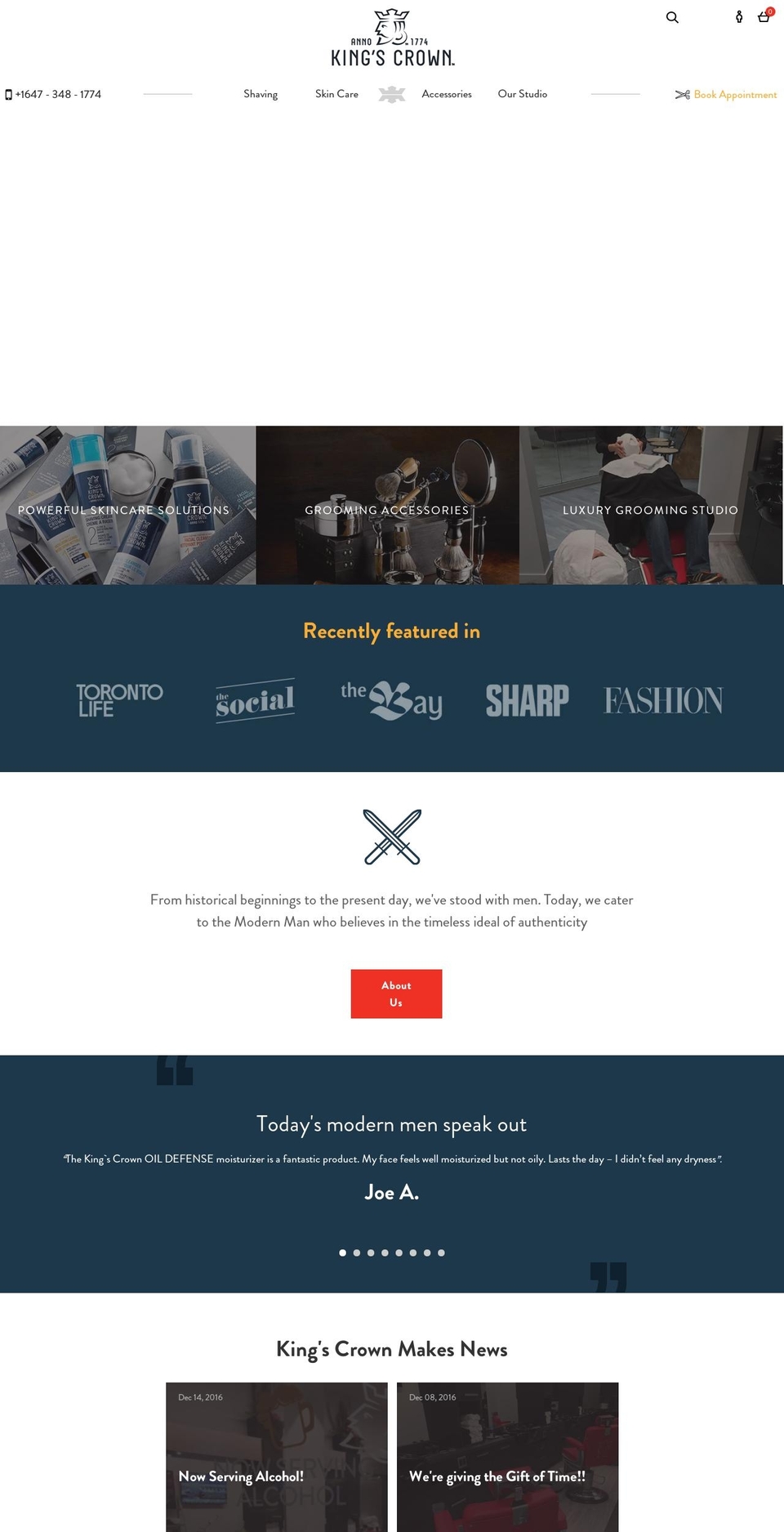 KingsCrown Shopify theme site example kingscrown1774.net