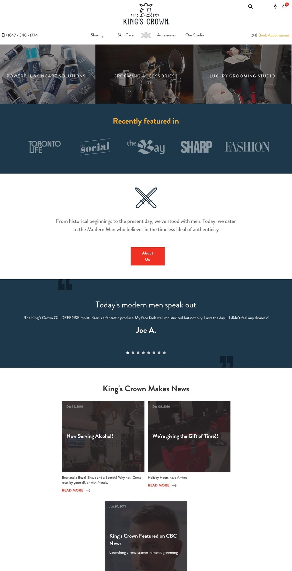 KingsCrown Shopify theme site example kingscrownden.com