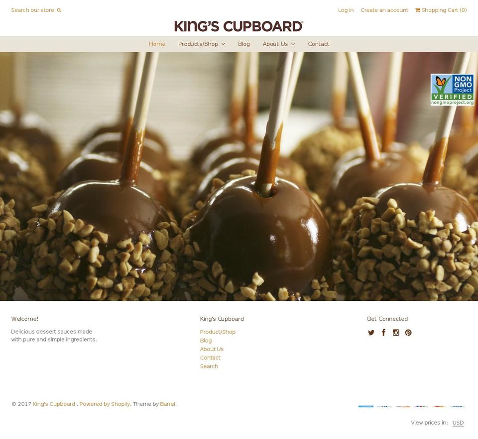 kingscupboard.com shopify website screenshot