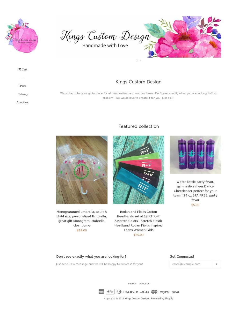 kingscustomdesign.net shopify website screenshot