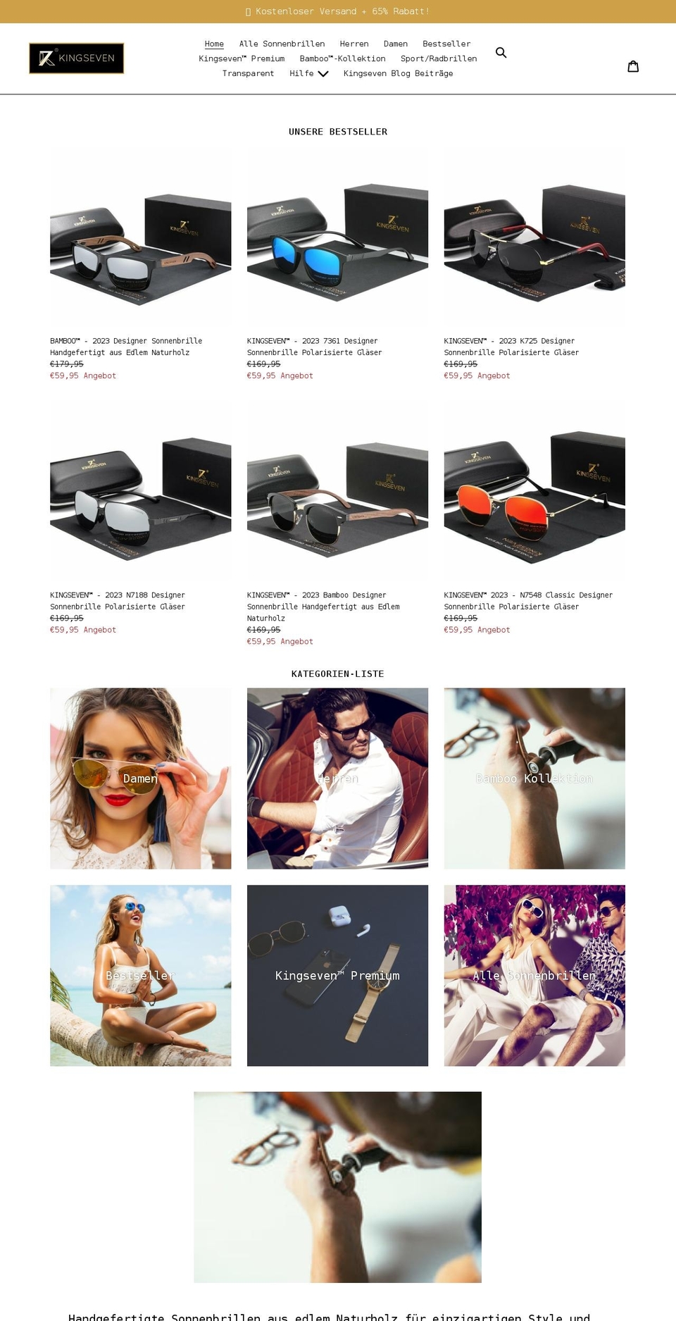 kingseven-shop.com shopify website screenshot