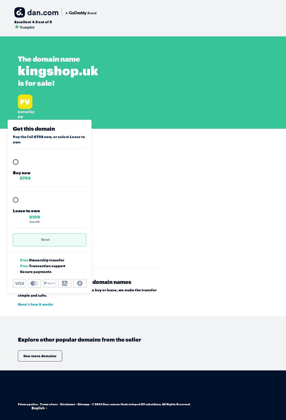 kingshop.uk shopify website screenshot