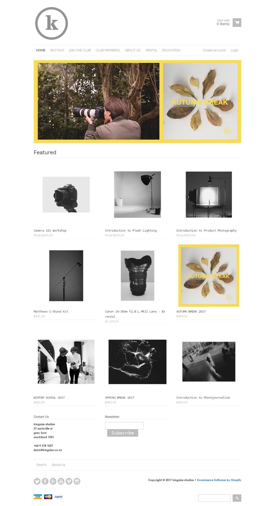 kingsizestudios.com shopify website screenshot