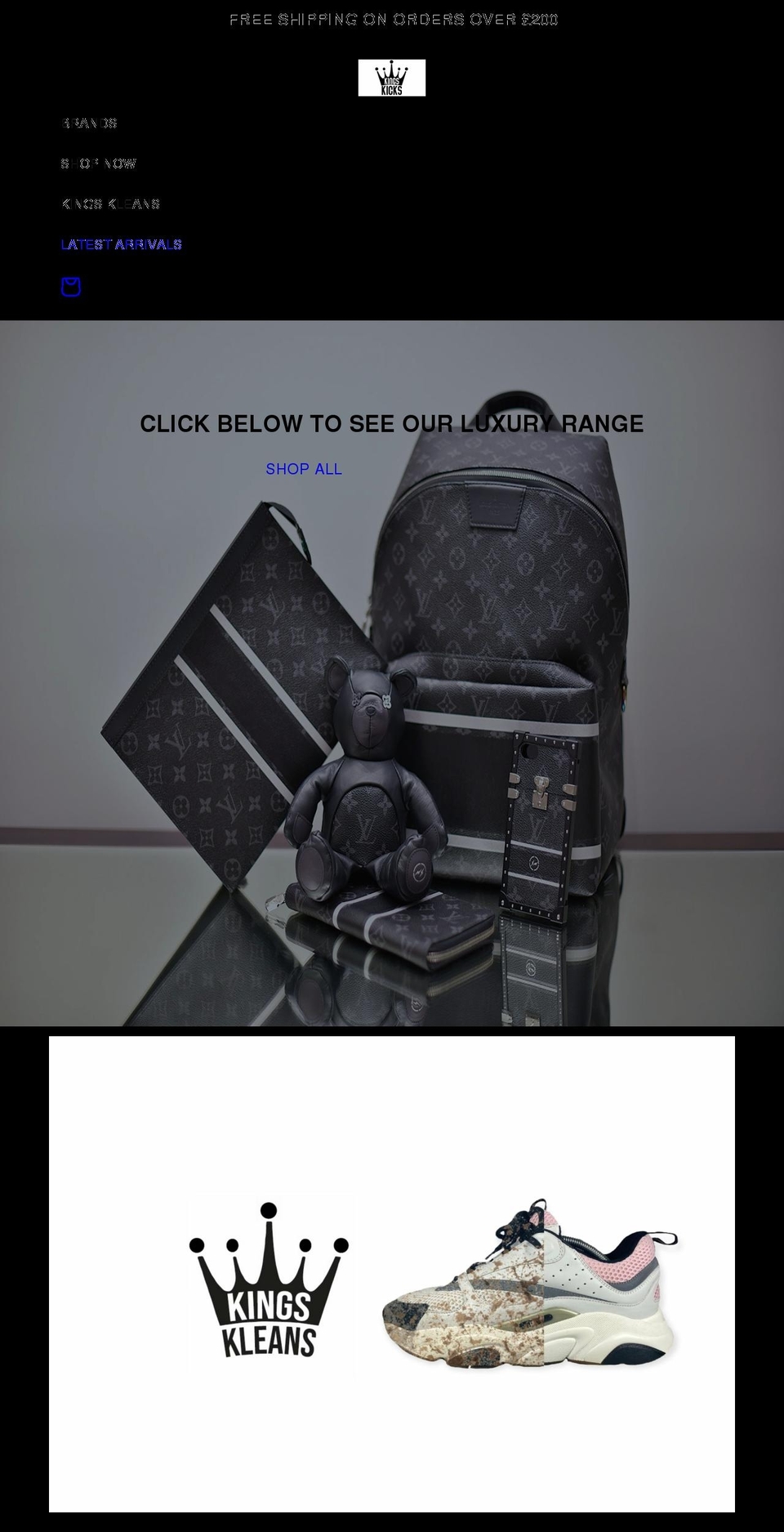 kingskicks.co.uk shopify website screenshot