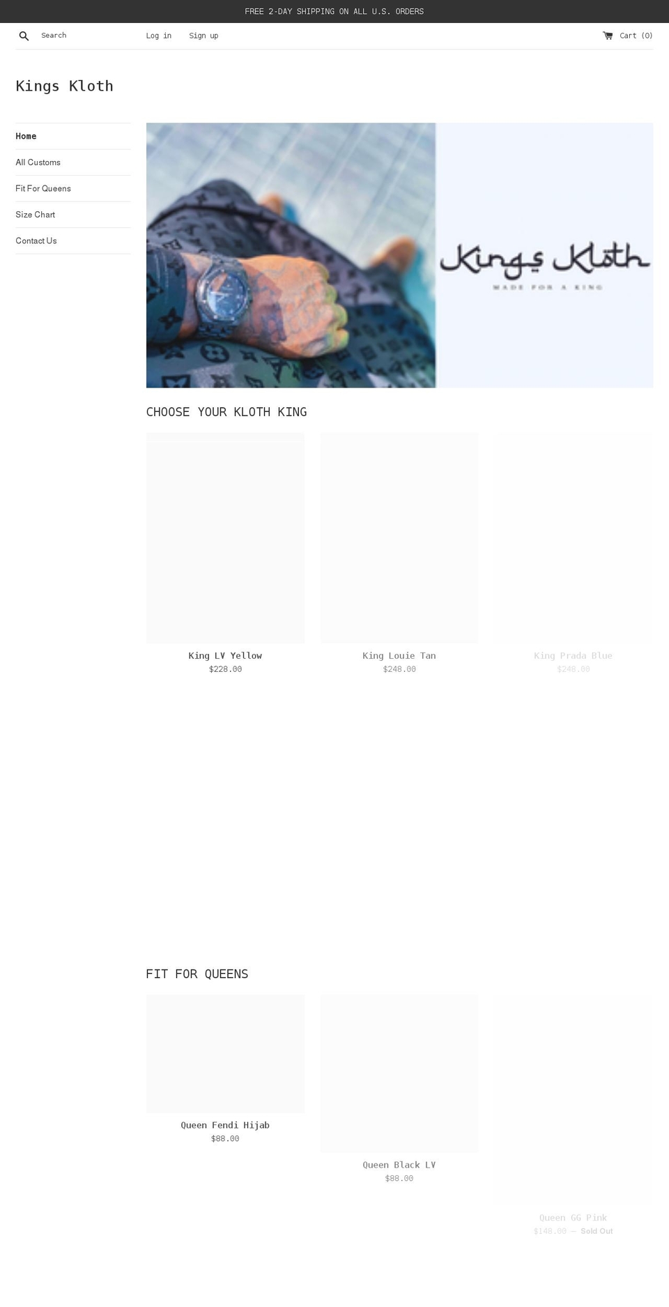 kingskloth.com shopify website screenshot