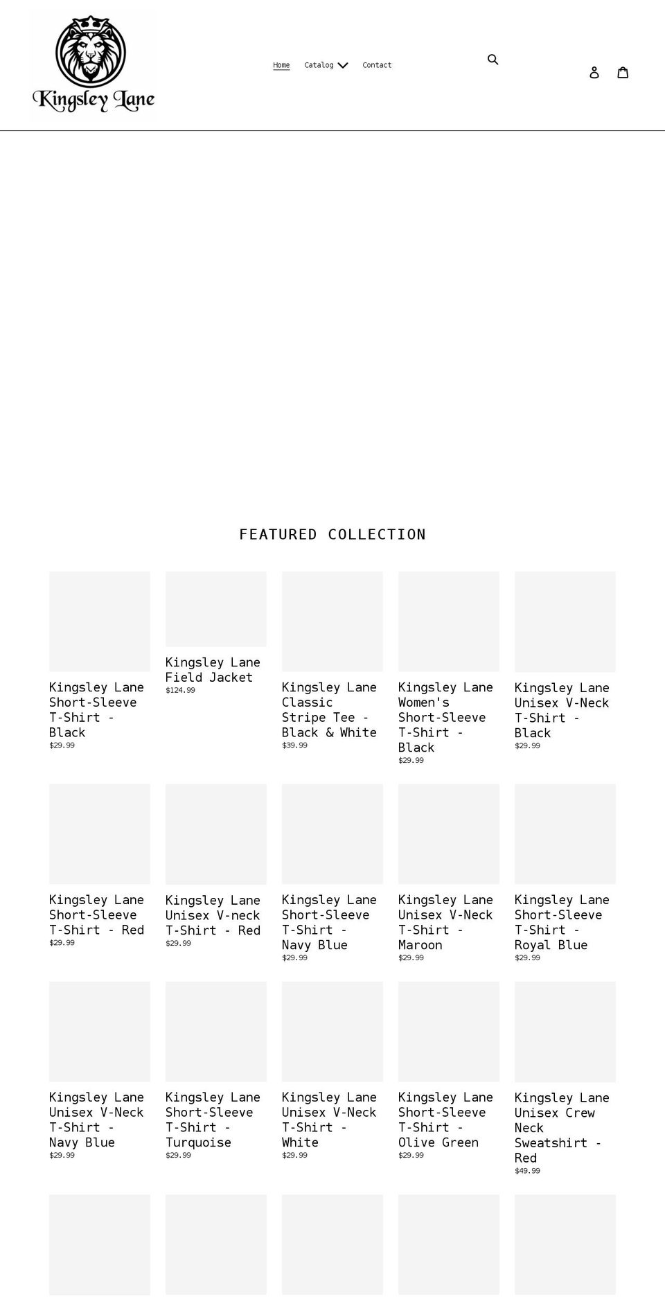 kingsley-lane.com shopify website screenshot