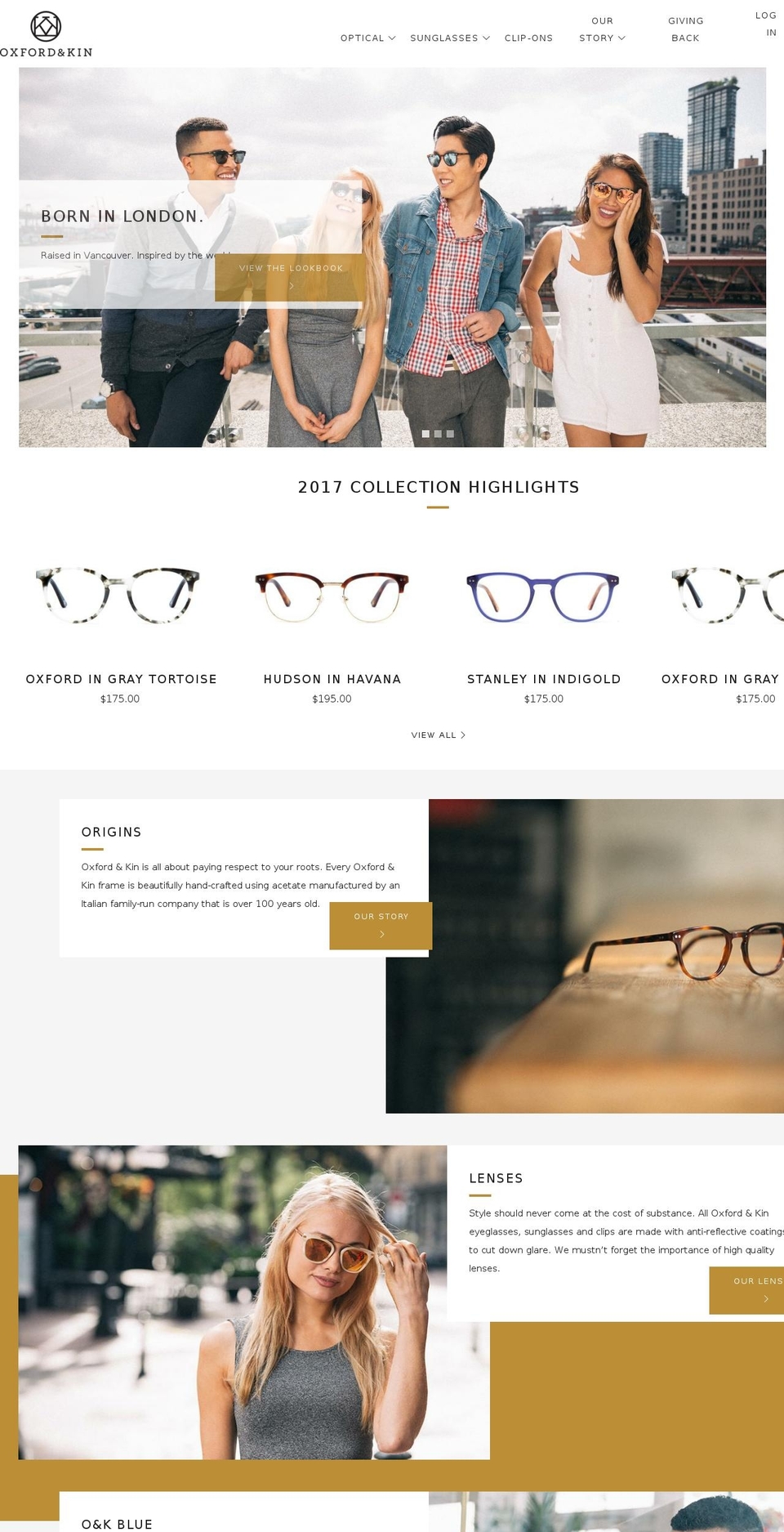 kingsleyeyewear.com shopify website screenshot