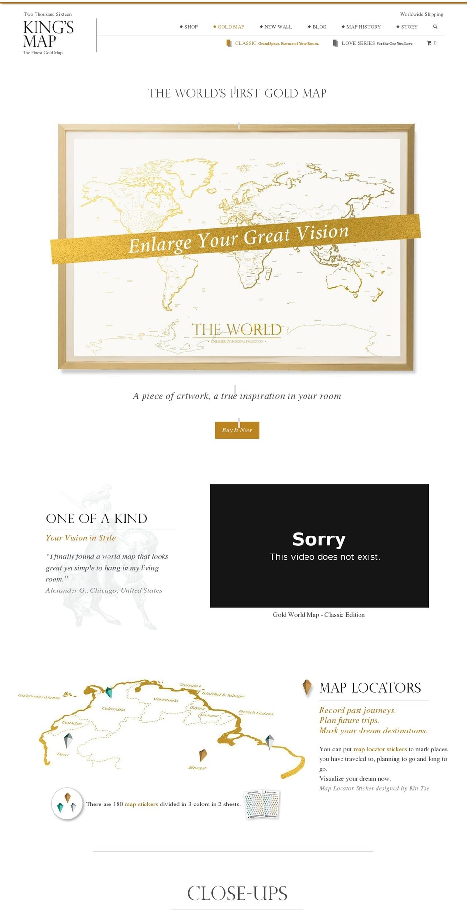 kingsmap.com — Shopify storefront screenshot