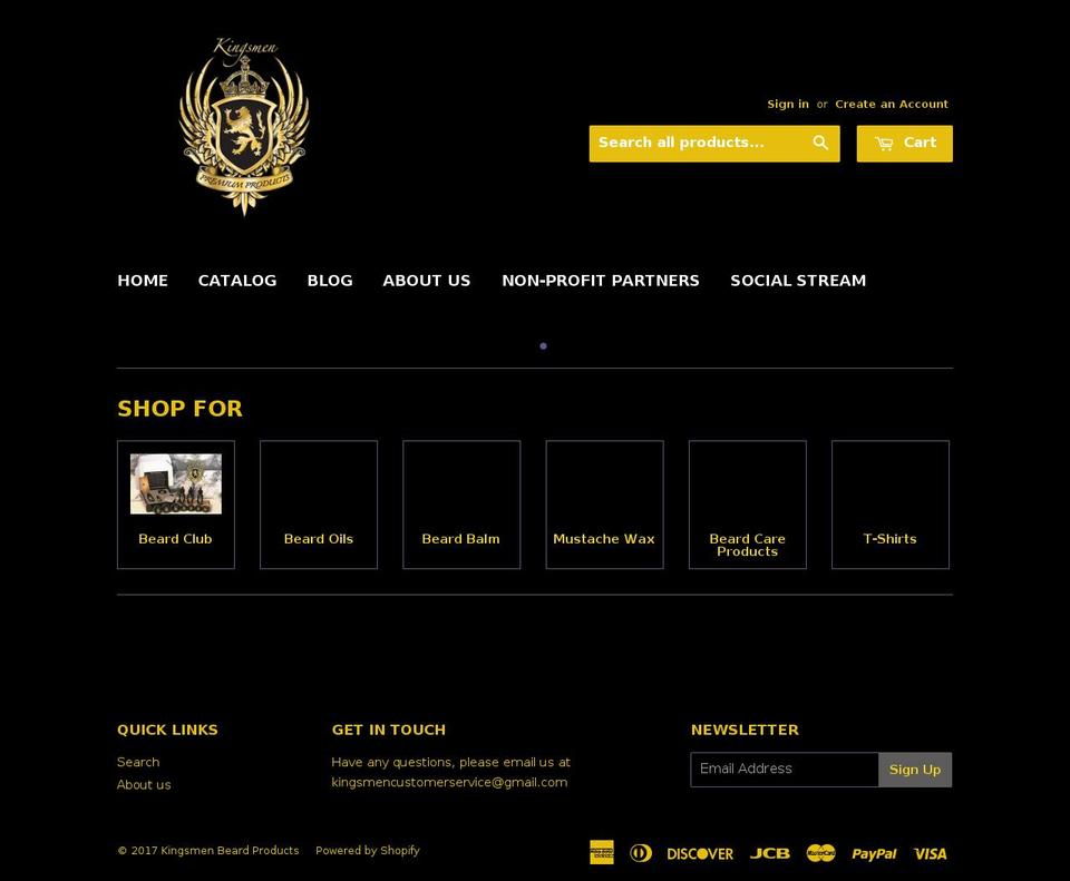 kingsmenbeardclub.com shopify website screenshot