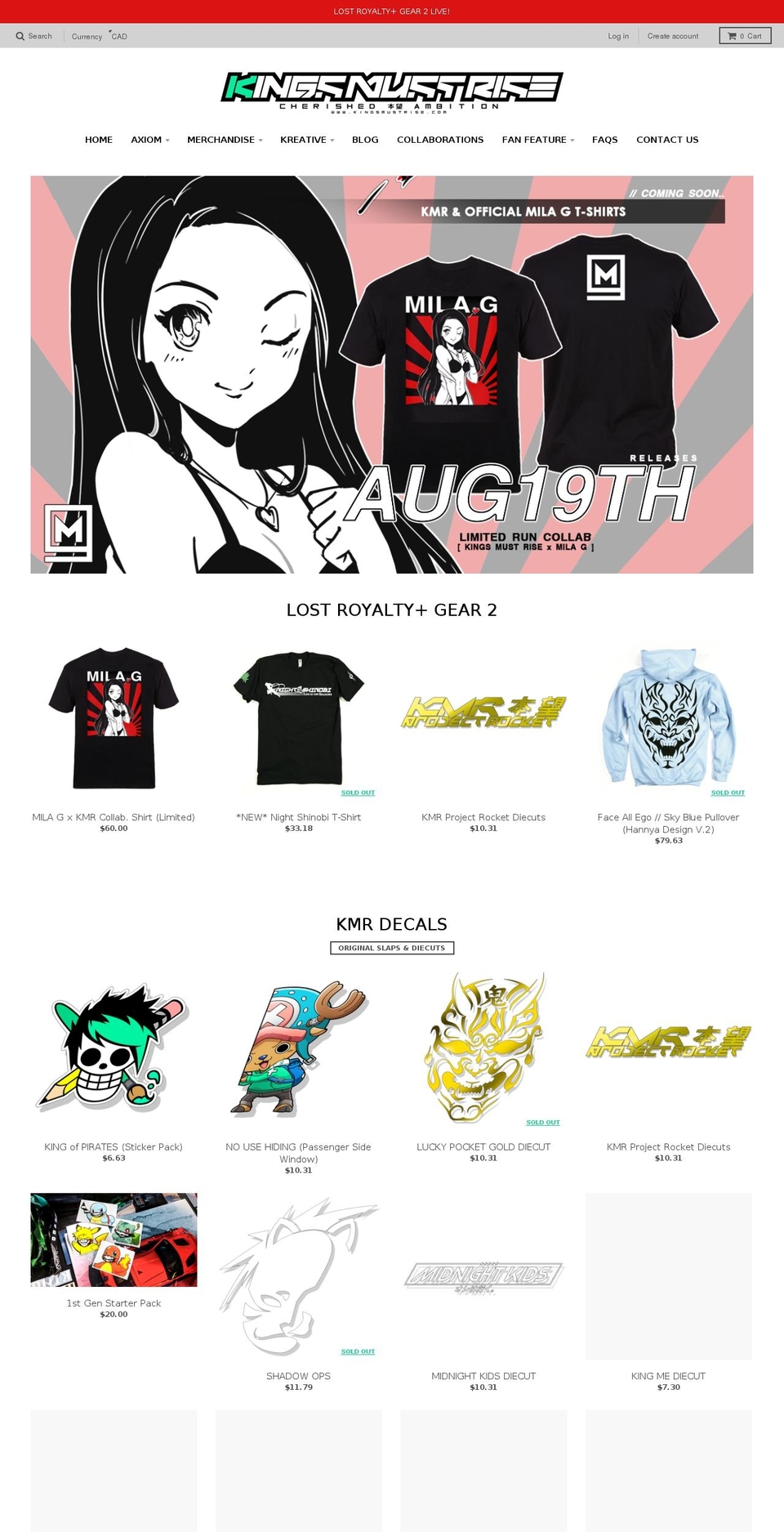 kingsmustrise.com shopify website screenshot