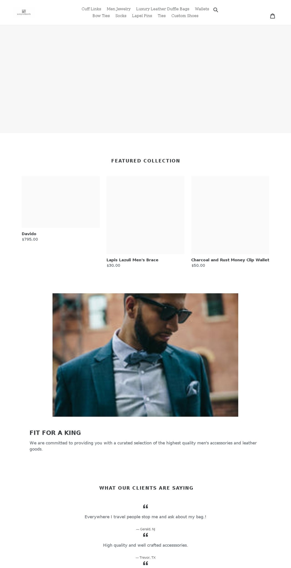 kingsnpriests.com shopify website screenshot