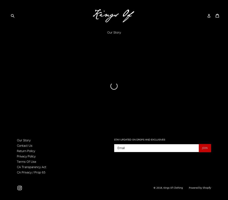 kingsofclothing.com shopify website screenshot