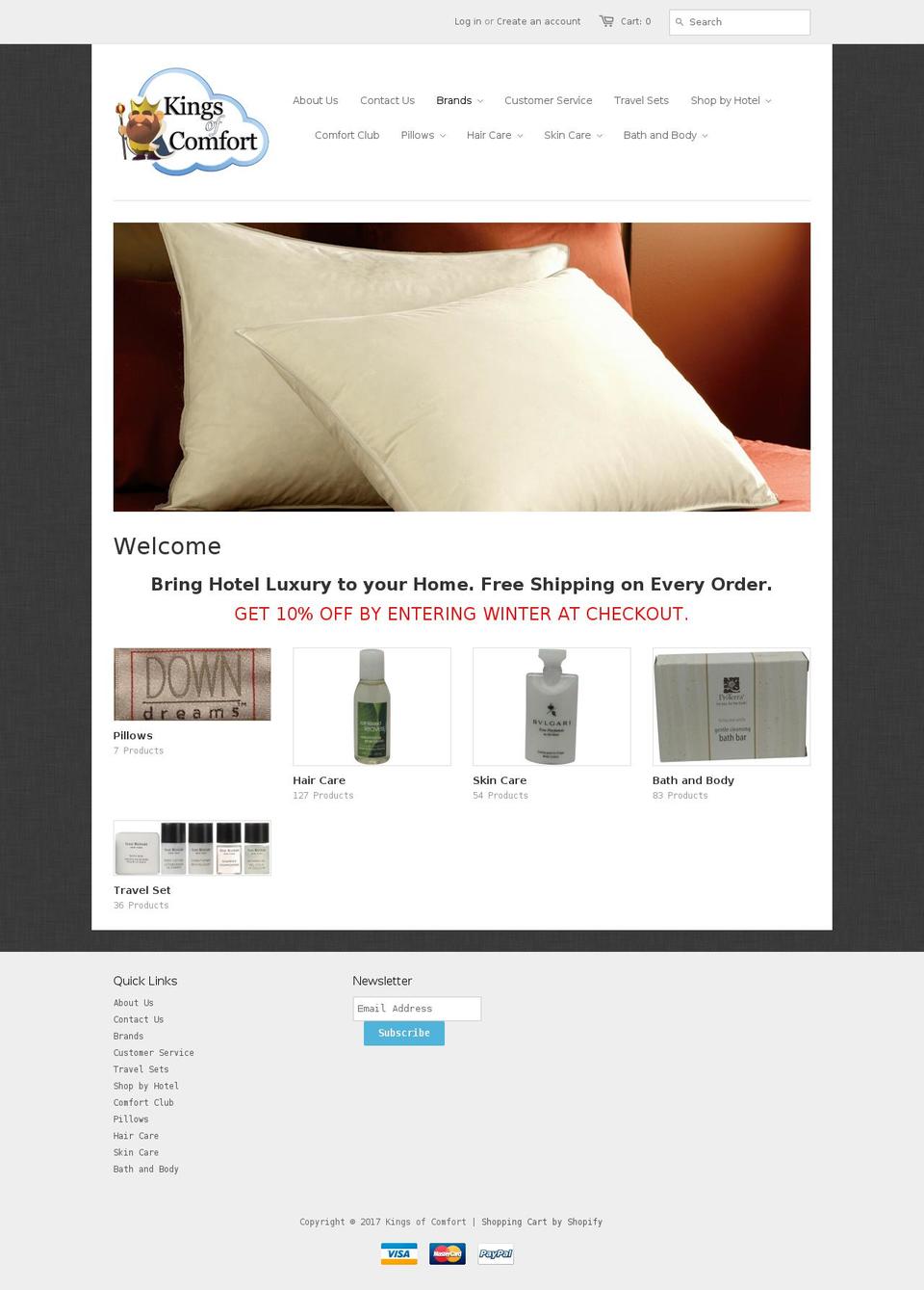 kingsofcomfort.com shopify website screenshot