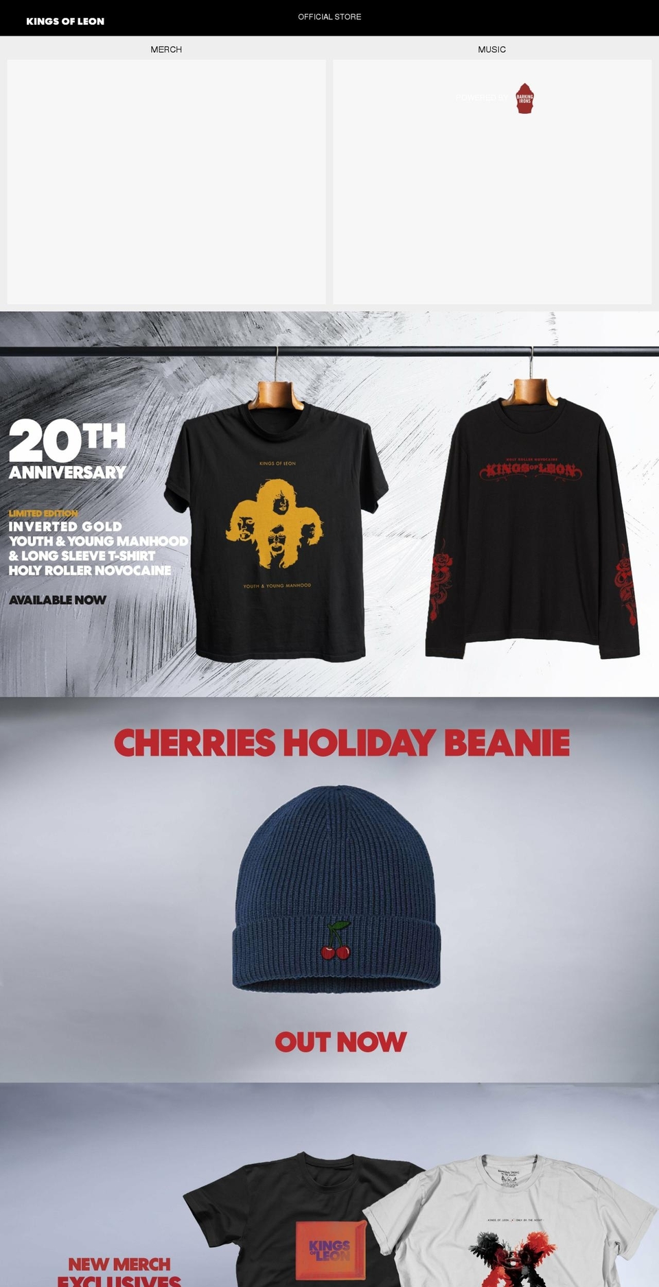 kingsofleonshop.com shopify website screenshot