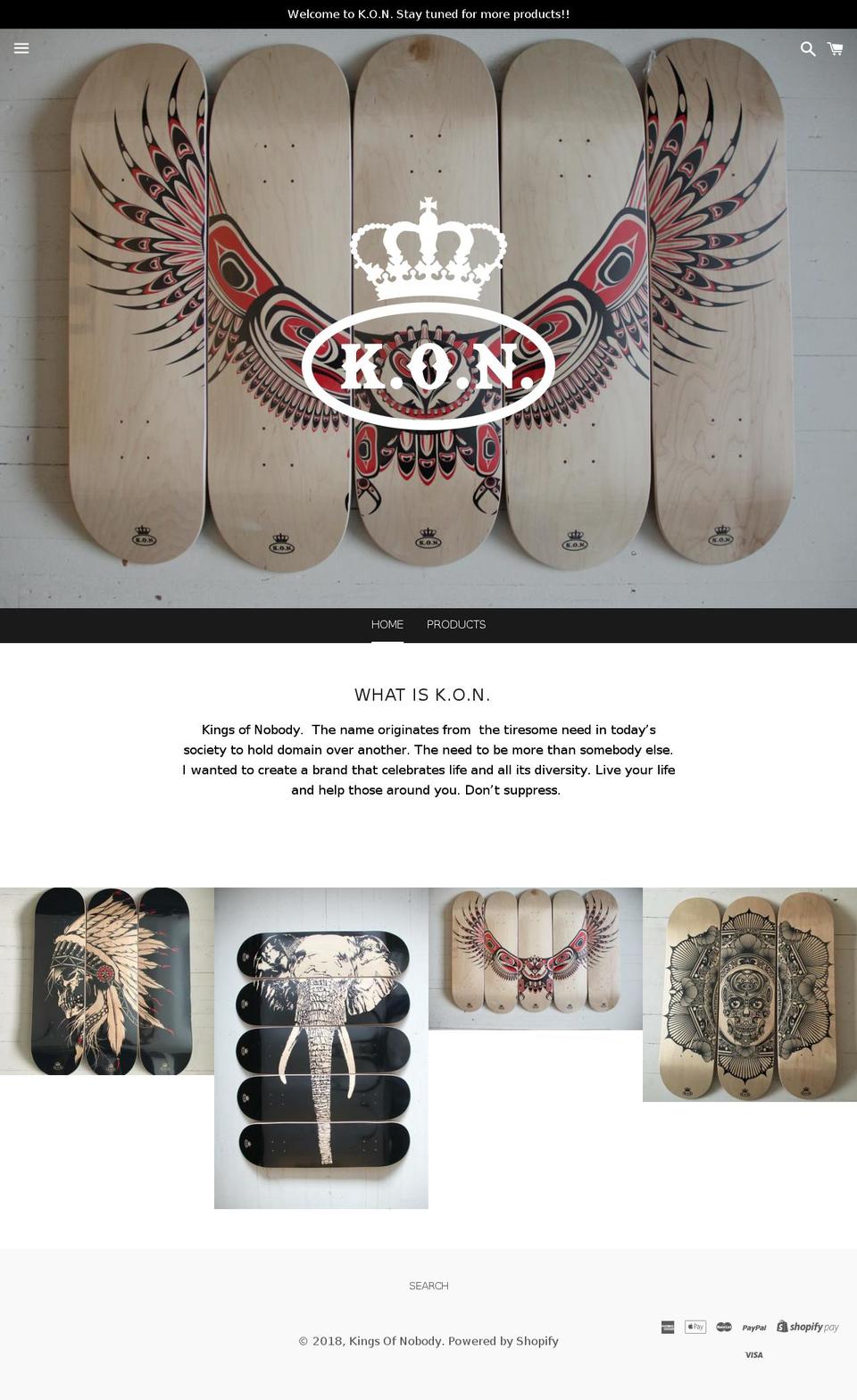 kingsofnobody.com — Shopify storefront screenshot