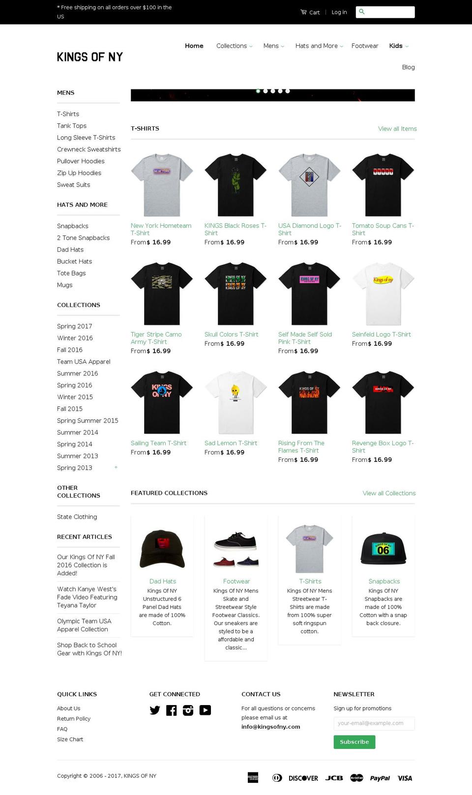 Influence Shopify theme site example kingsofny.com