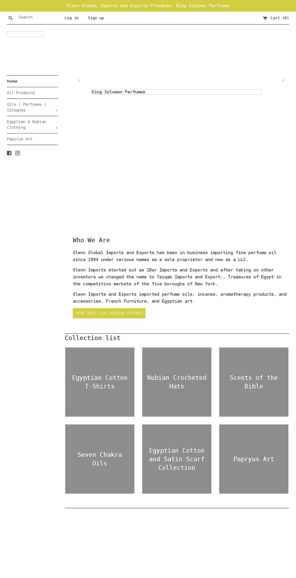 kingsolomonperfumes.com shopify website screenshot