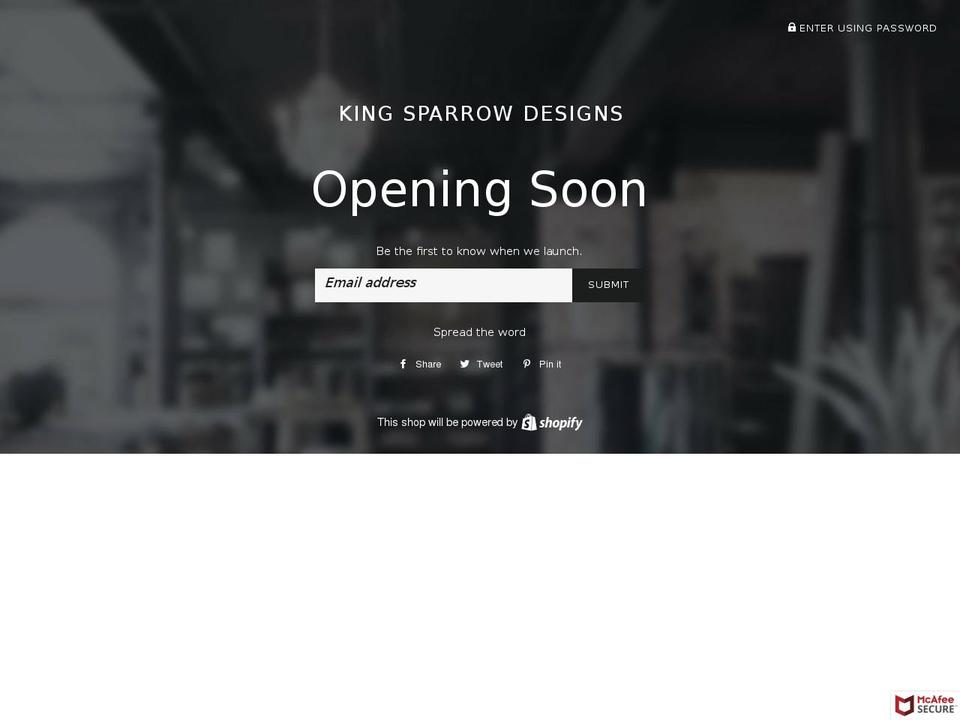 kingsparrowdesigns.com — Shopify storefront screenshot
