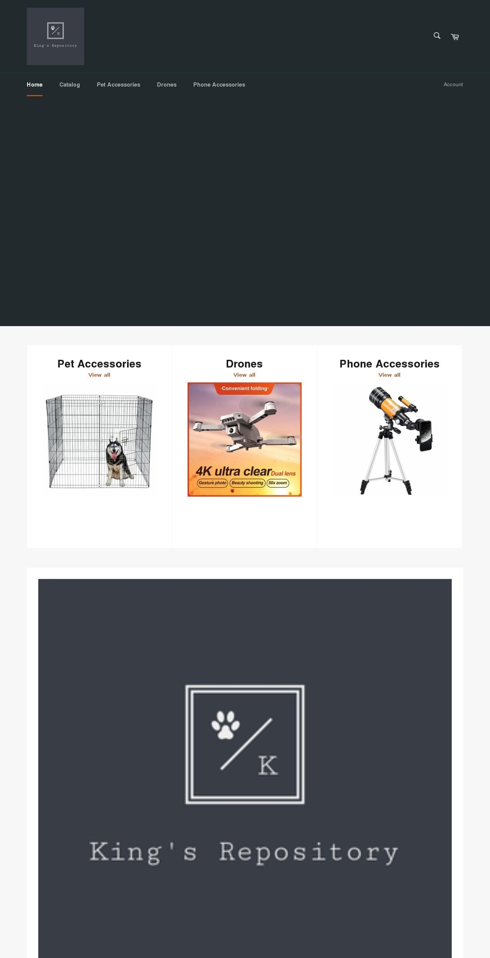 kingsrepository.com shopify website screenshot