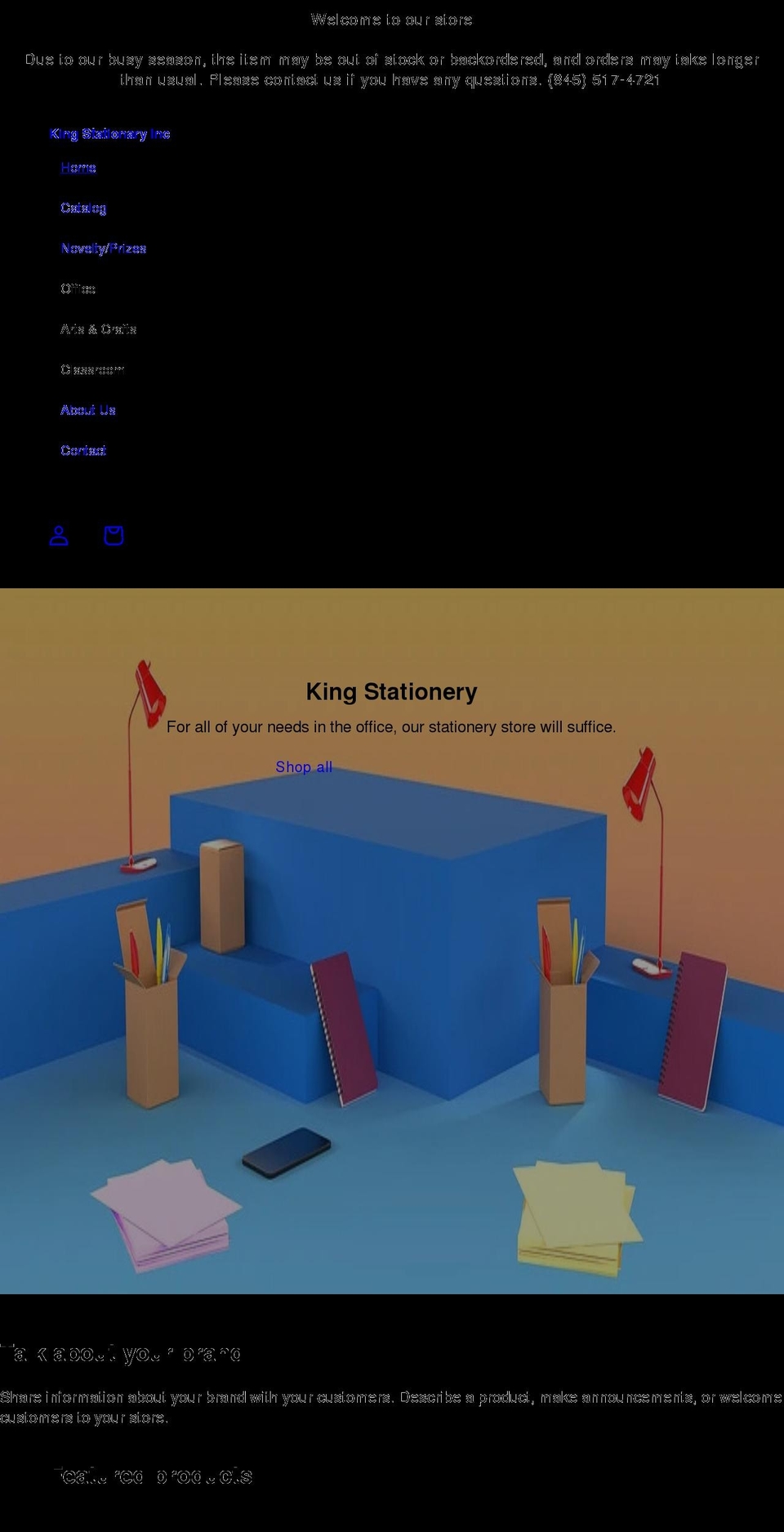 kingstationary.com shopify website screenshot