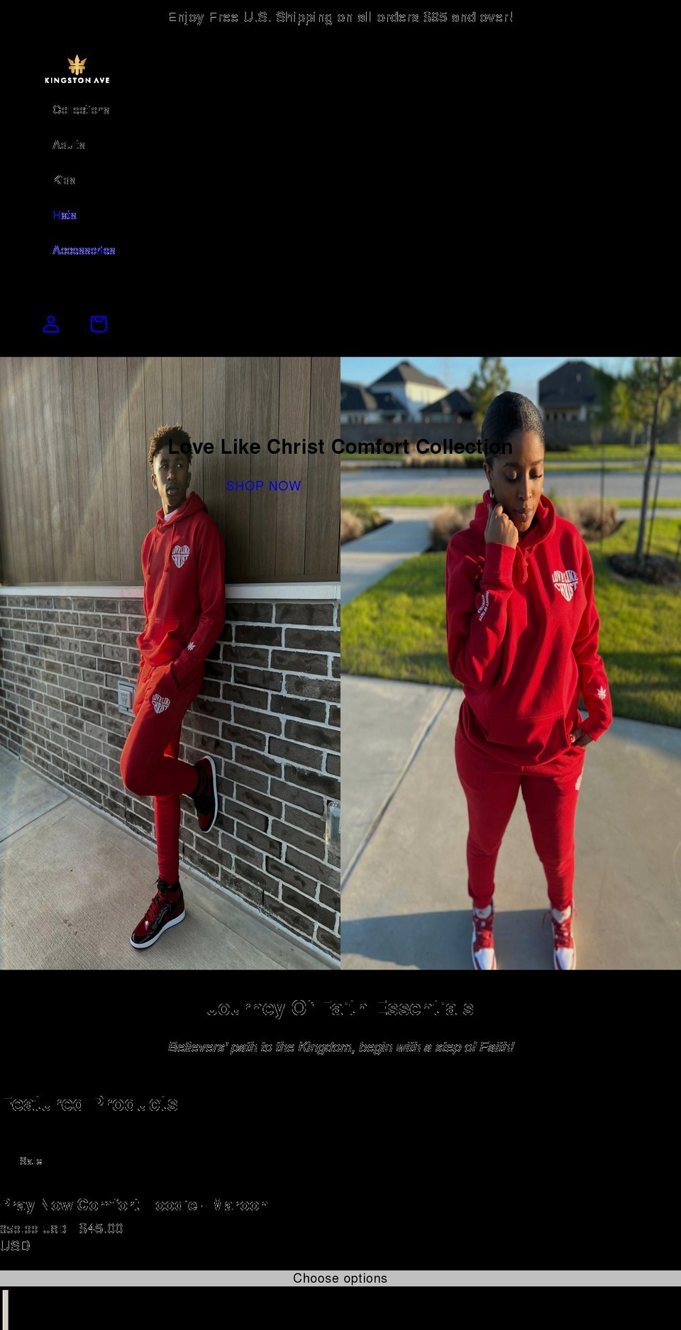 kingston-ave.com shopify website screenshot