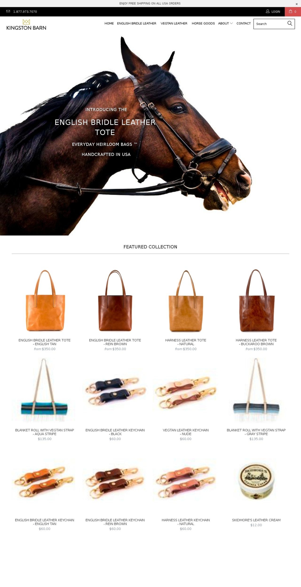 kingstonbarn.com — Shopify storefront screenshot