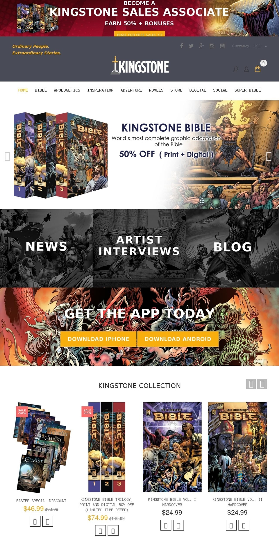 kingstonecomics.com shopify website screenshot
