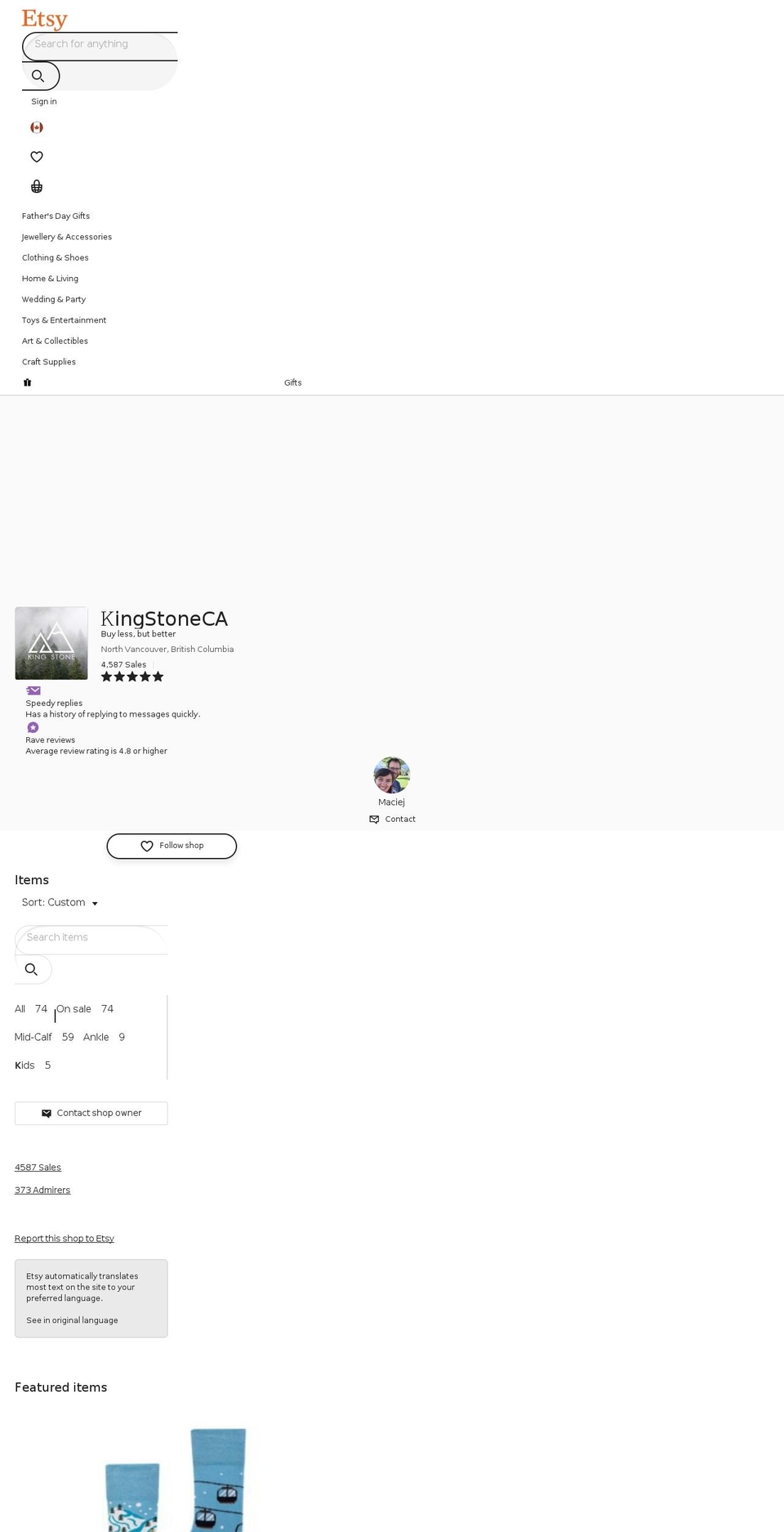 kingstoneimports.ca shopify website screenshot