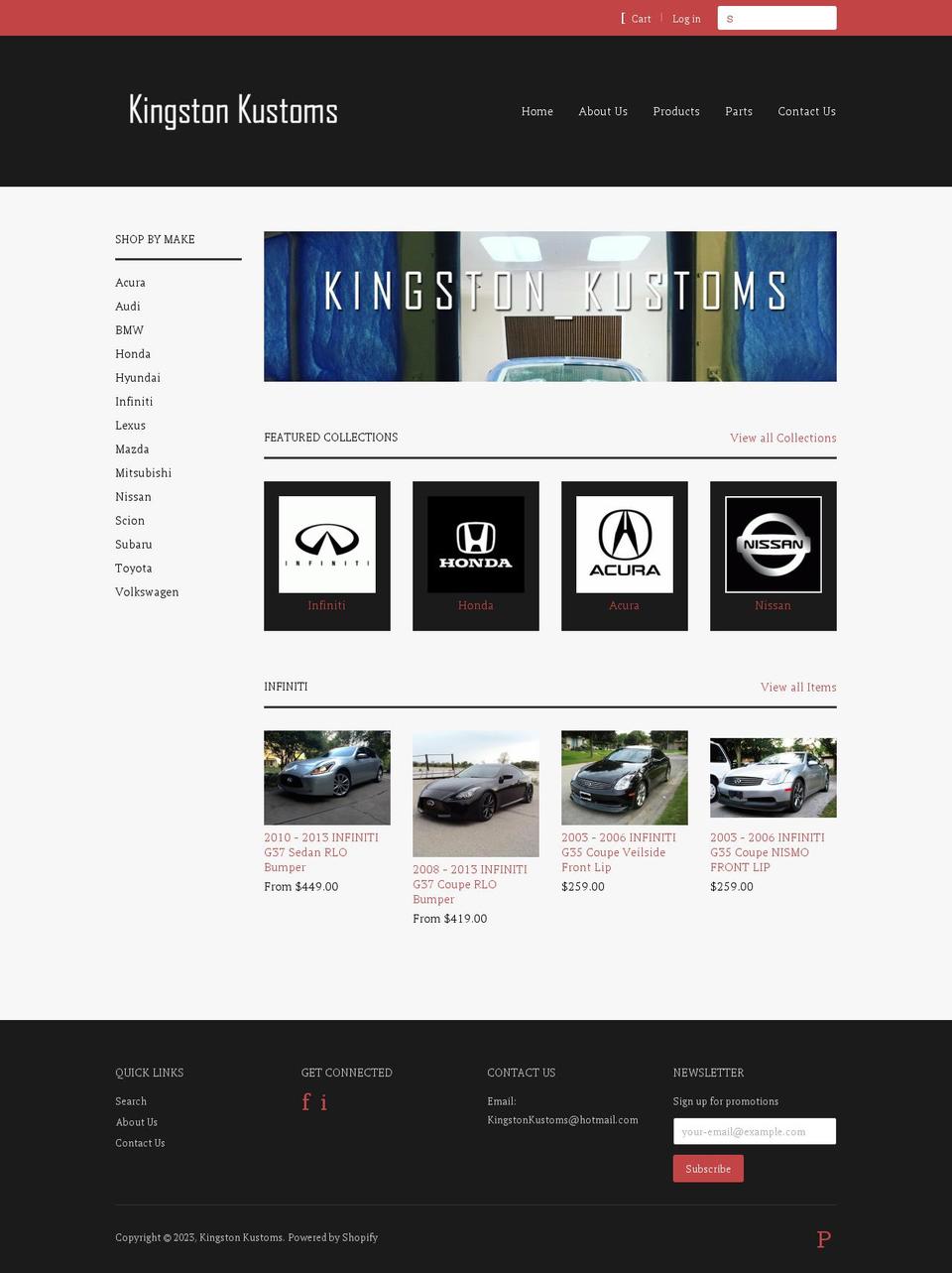 kingstonkustoms.ca shopify website screenshot
