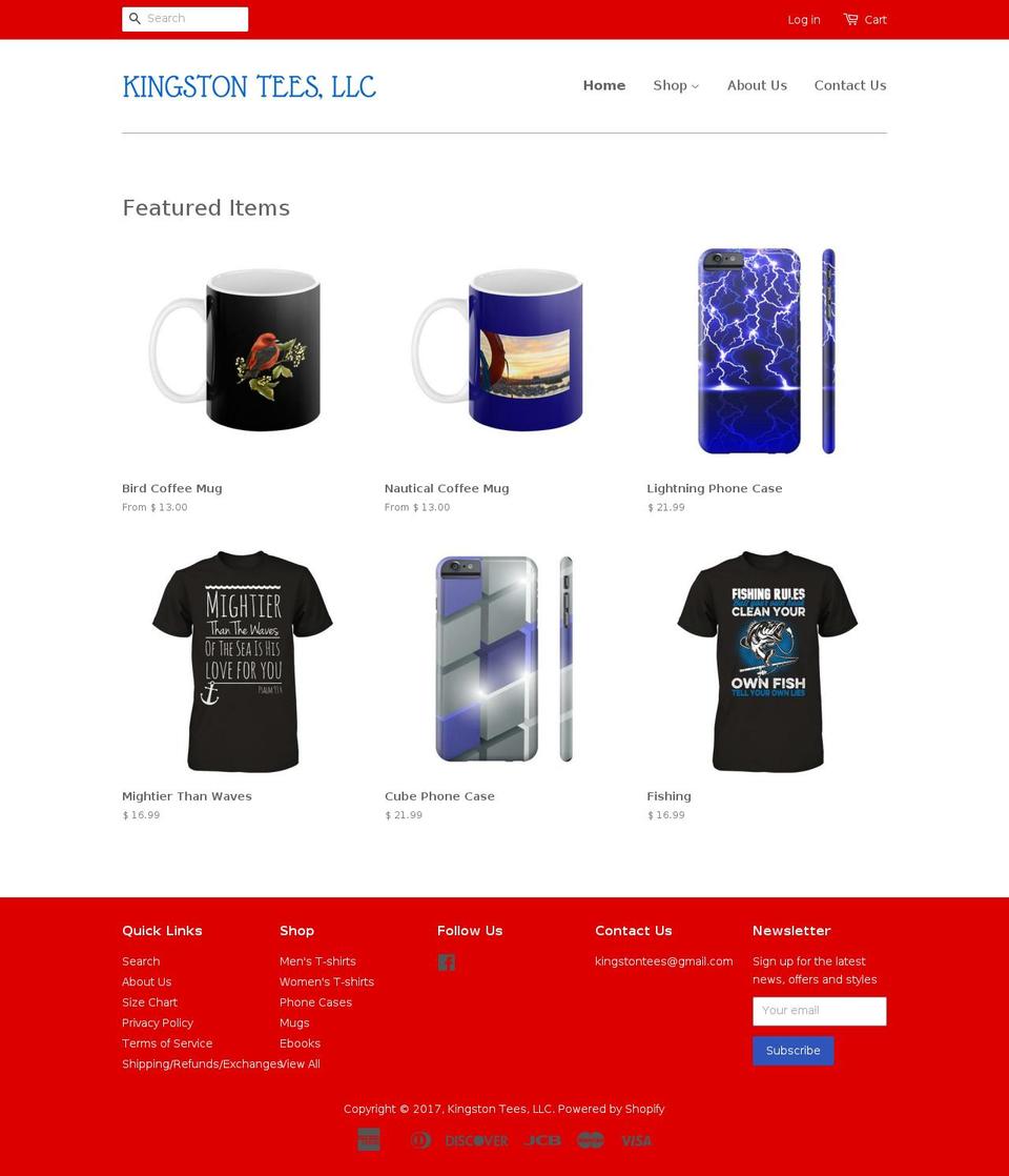 kingstontees.com shopify website screenshot