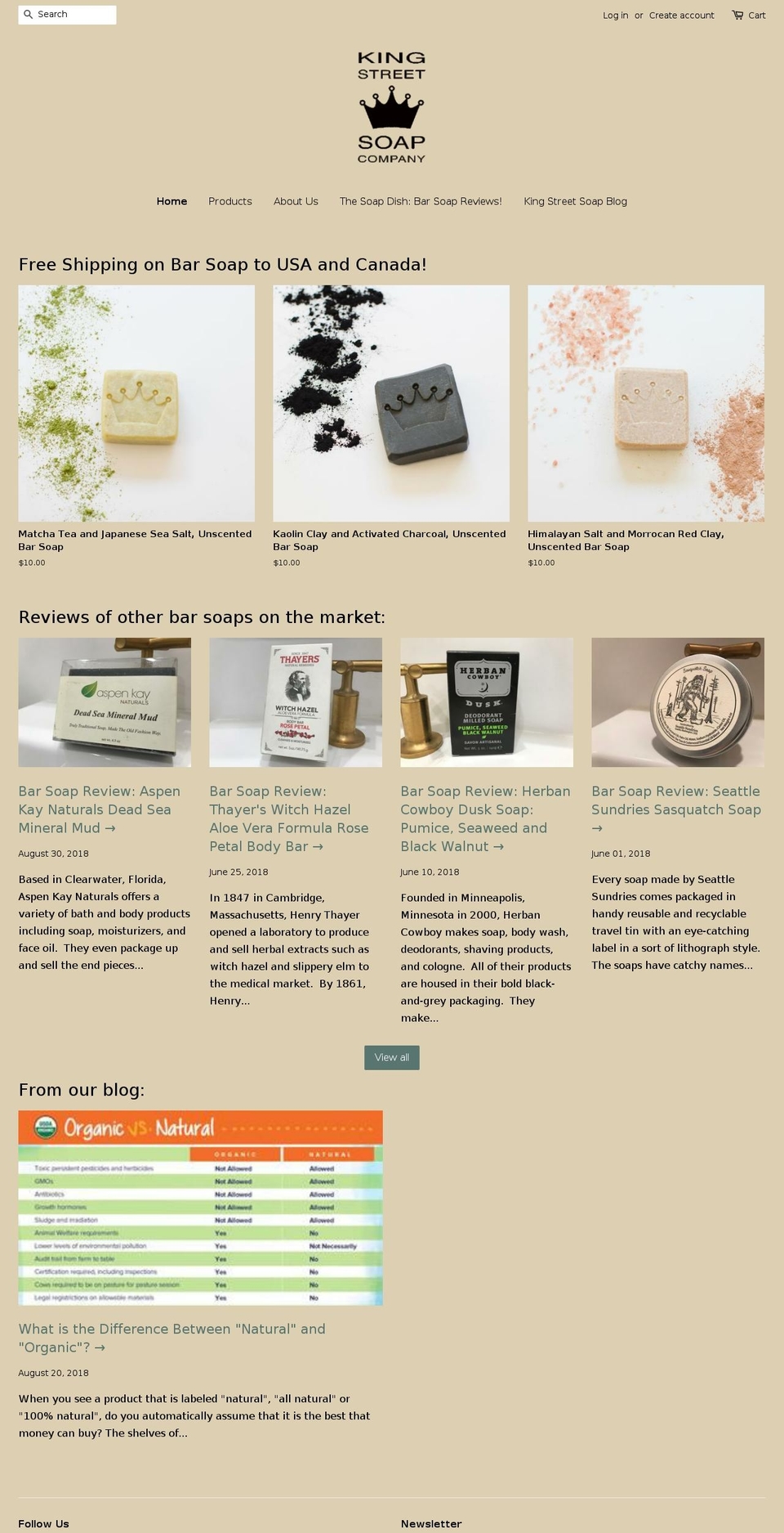 kingstreetsoap.com — Shopify storefront screenshot