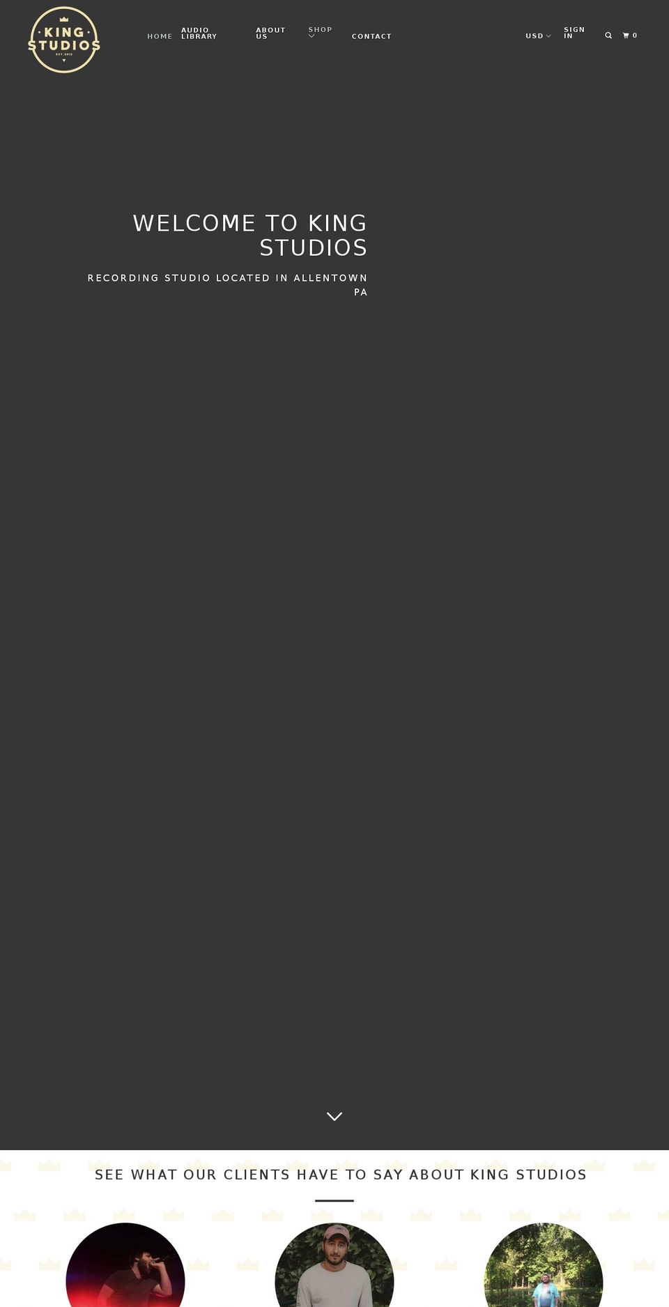 kingstudiospa.com — Shopify storefront screenshot