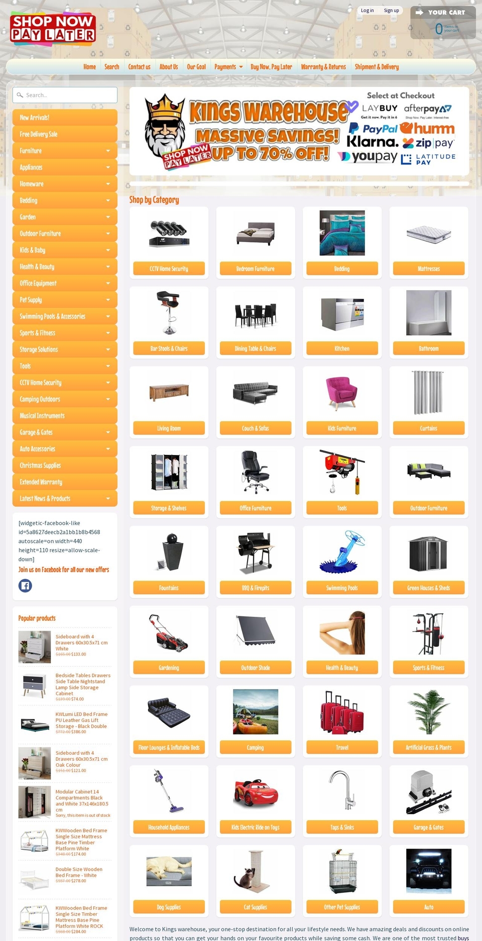 kingswarehouse.com.au shopify website screenshot