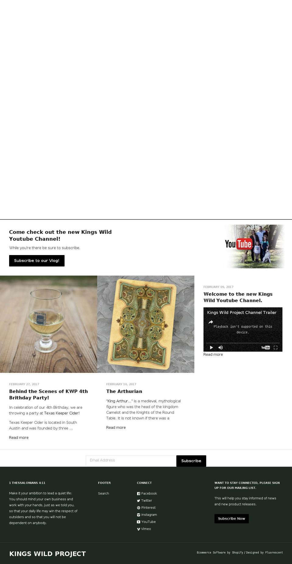 kingswildproject.com shopify website screenshot