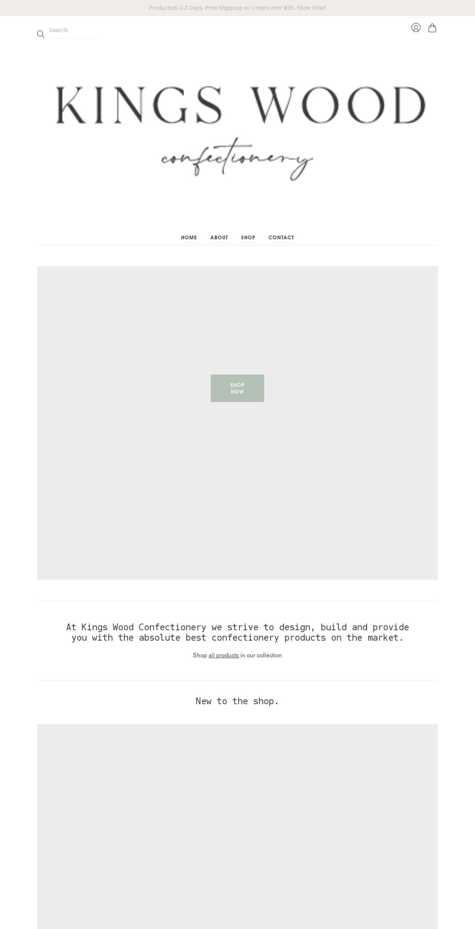 kingswoodconfectionery.com shopify website screenshot