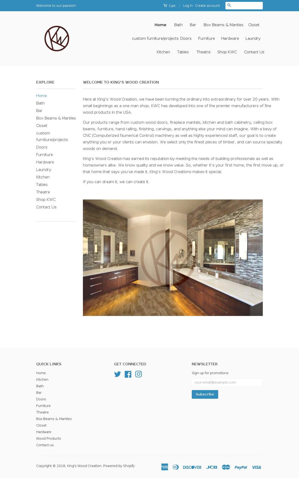 kingswoodcreations.com — Shopify storefront screenshot