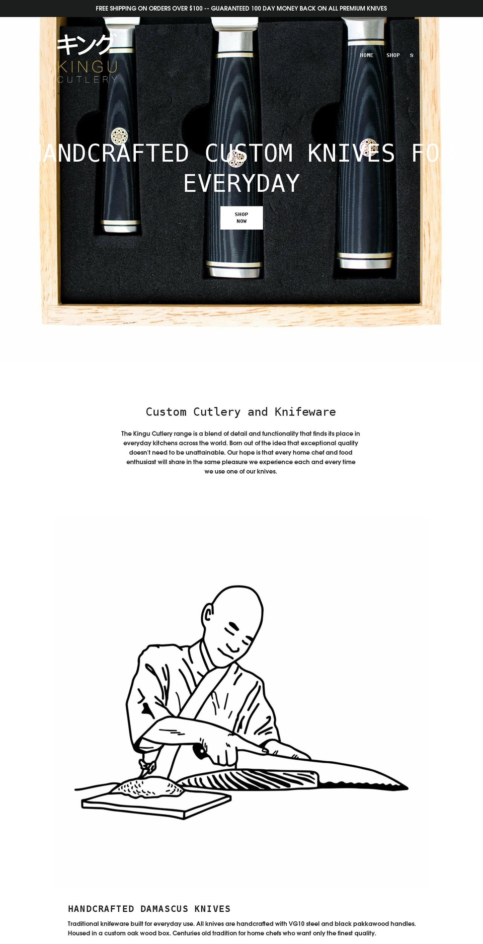 kingucutlery.com shopify website screenshot