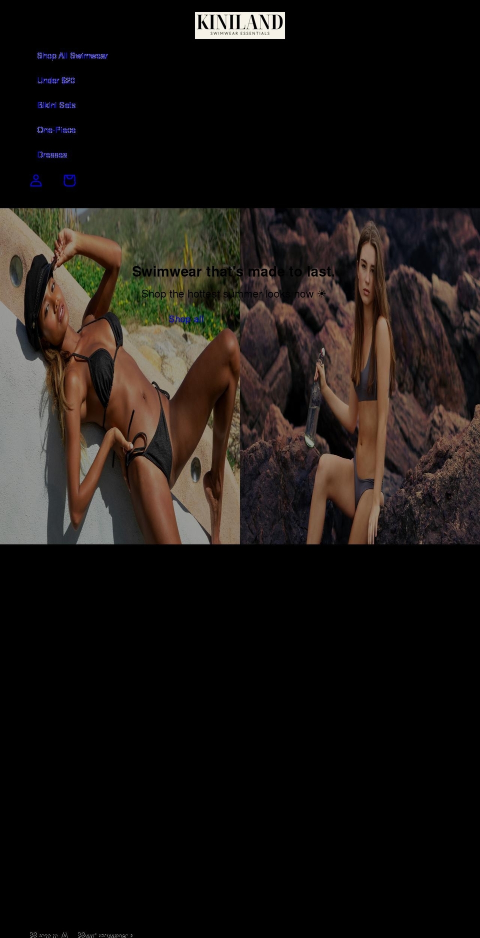 kiniland.com shopify website screenshot