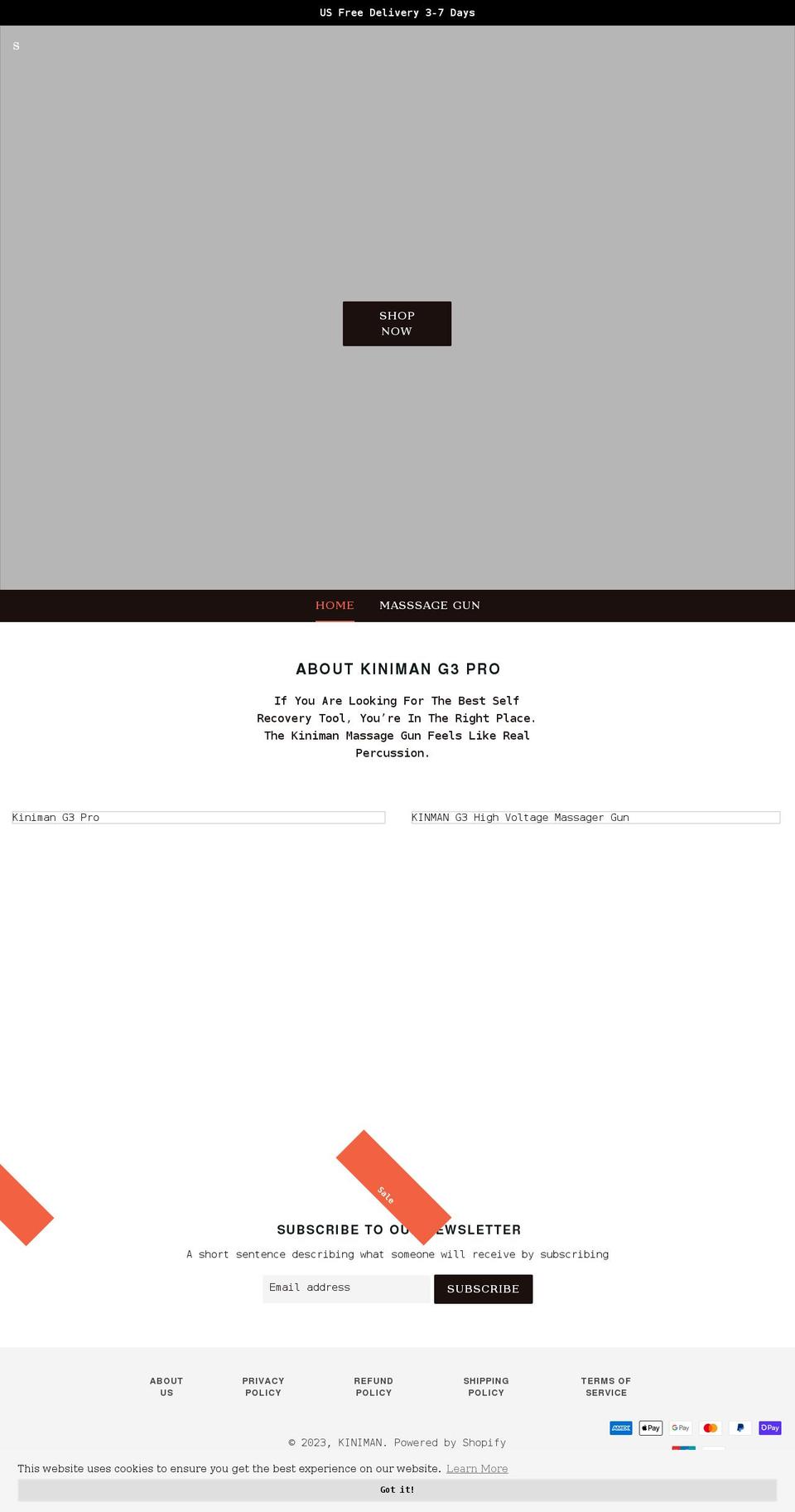 kiniman.com shopify website screenshot