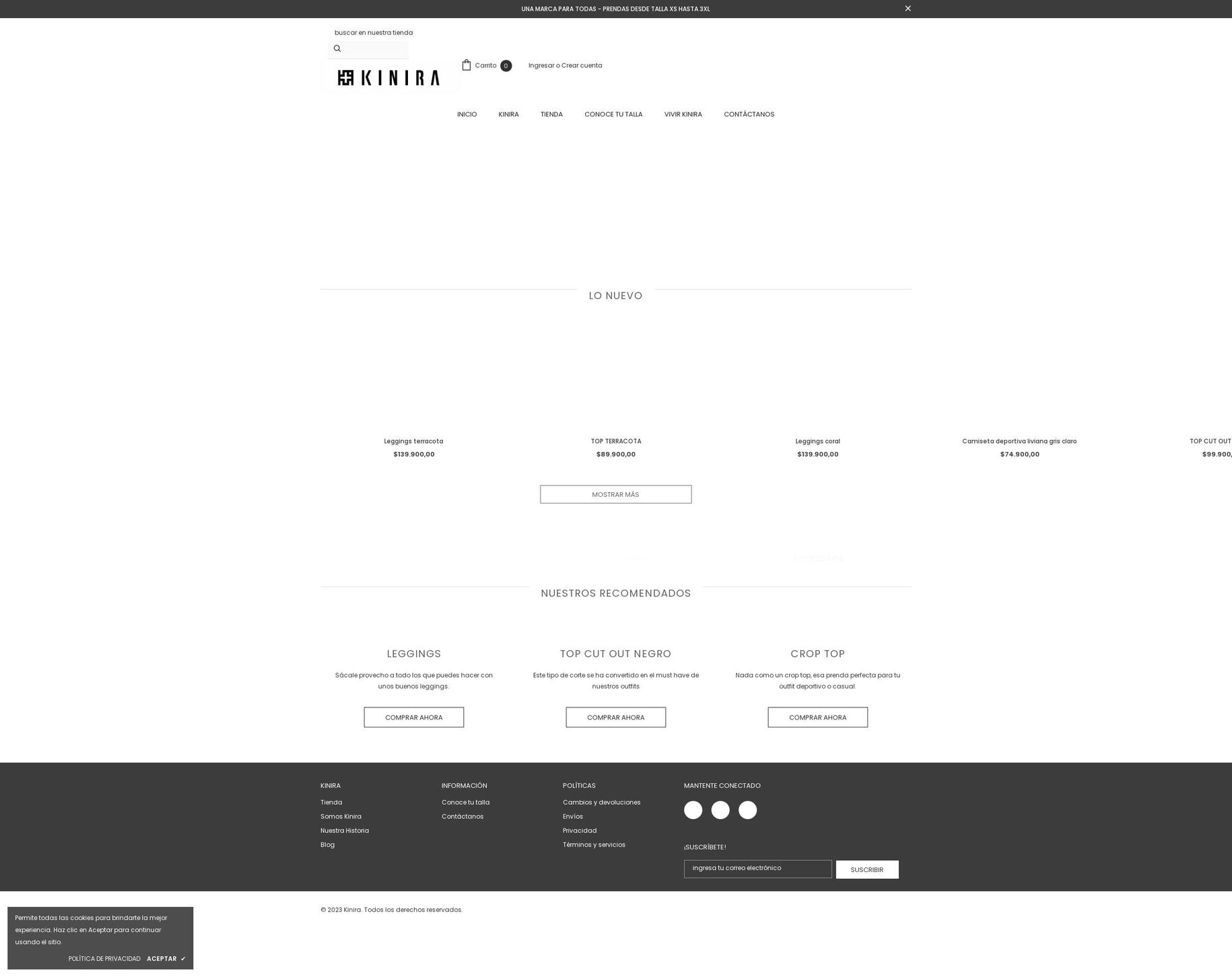 kinira.co shopify website screenshot