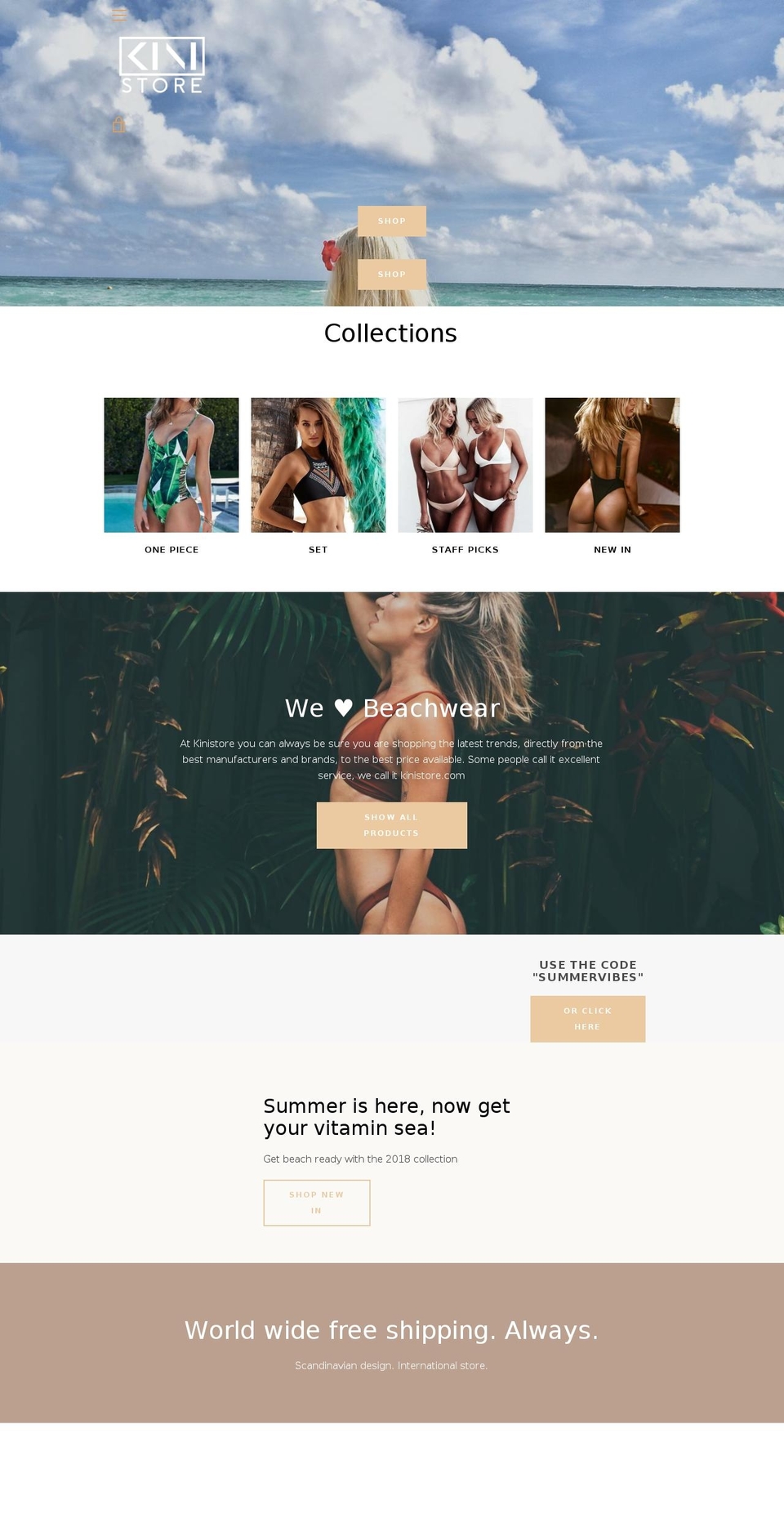kinistore.com — Shopify storefront screenshot