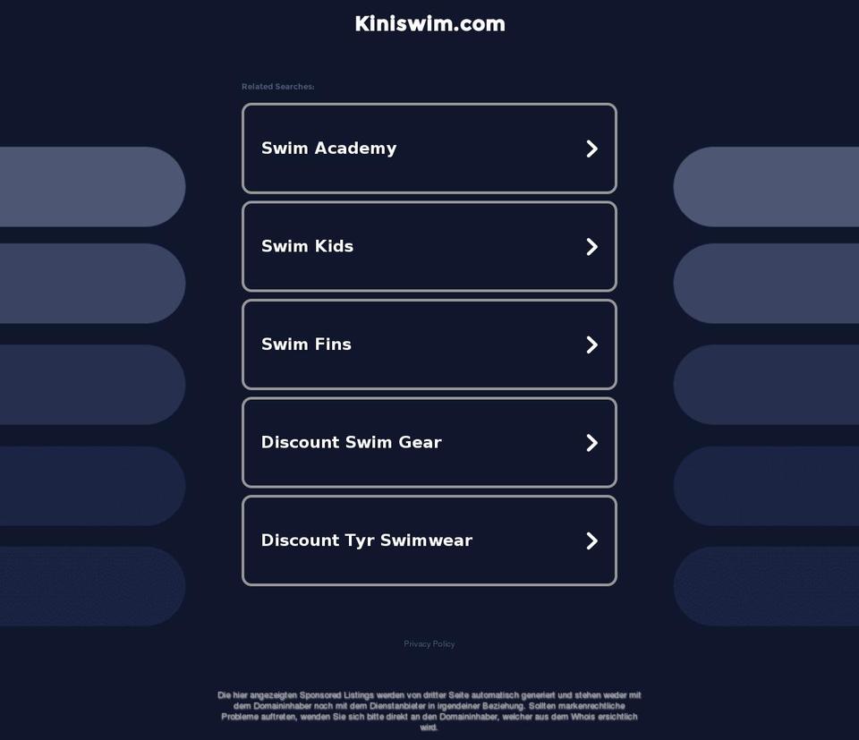 kiniswim.com — Shopify storefront screenshot