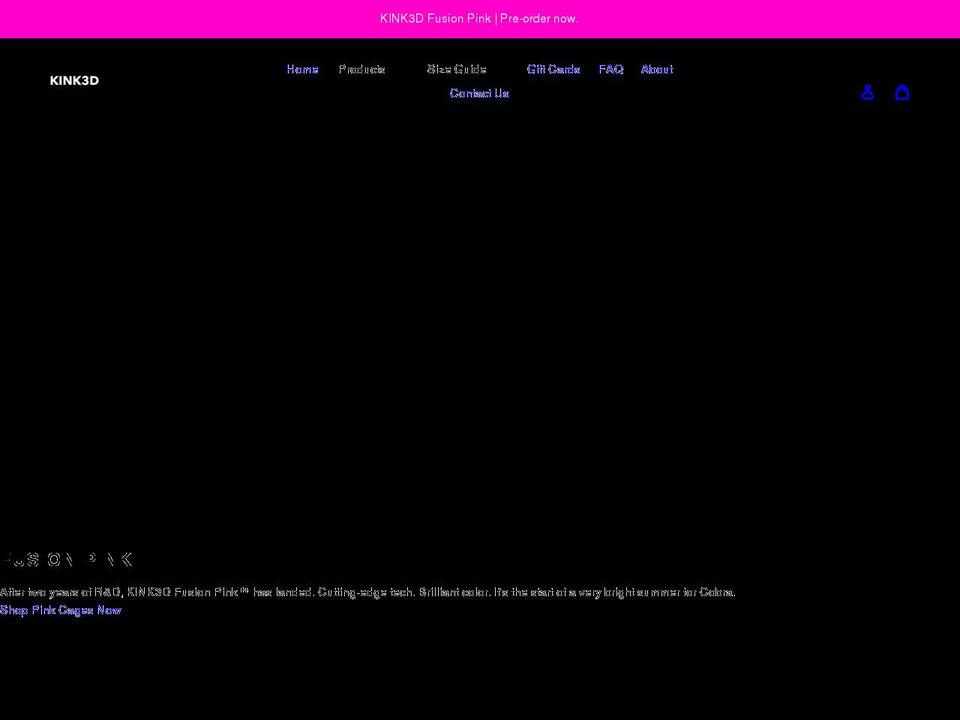 kink3d.com shopify website screenshot