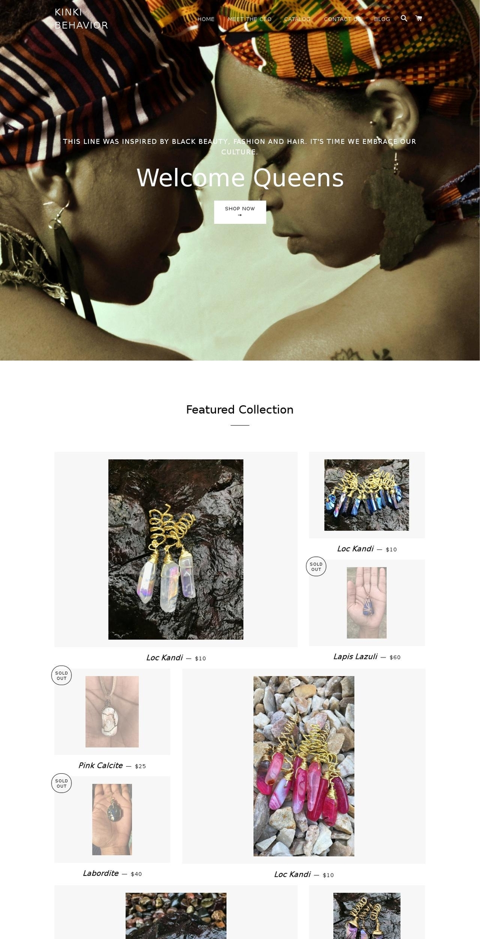 kinkibehavior.com — Shopify storefront screenshot