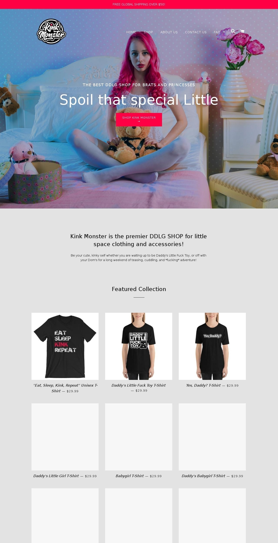 kinkmonster.com — Shopify storefront screenshot