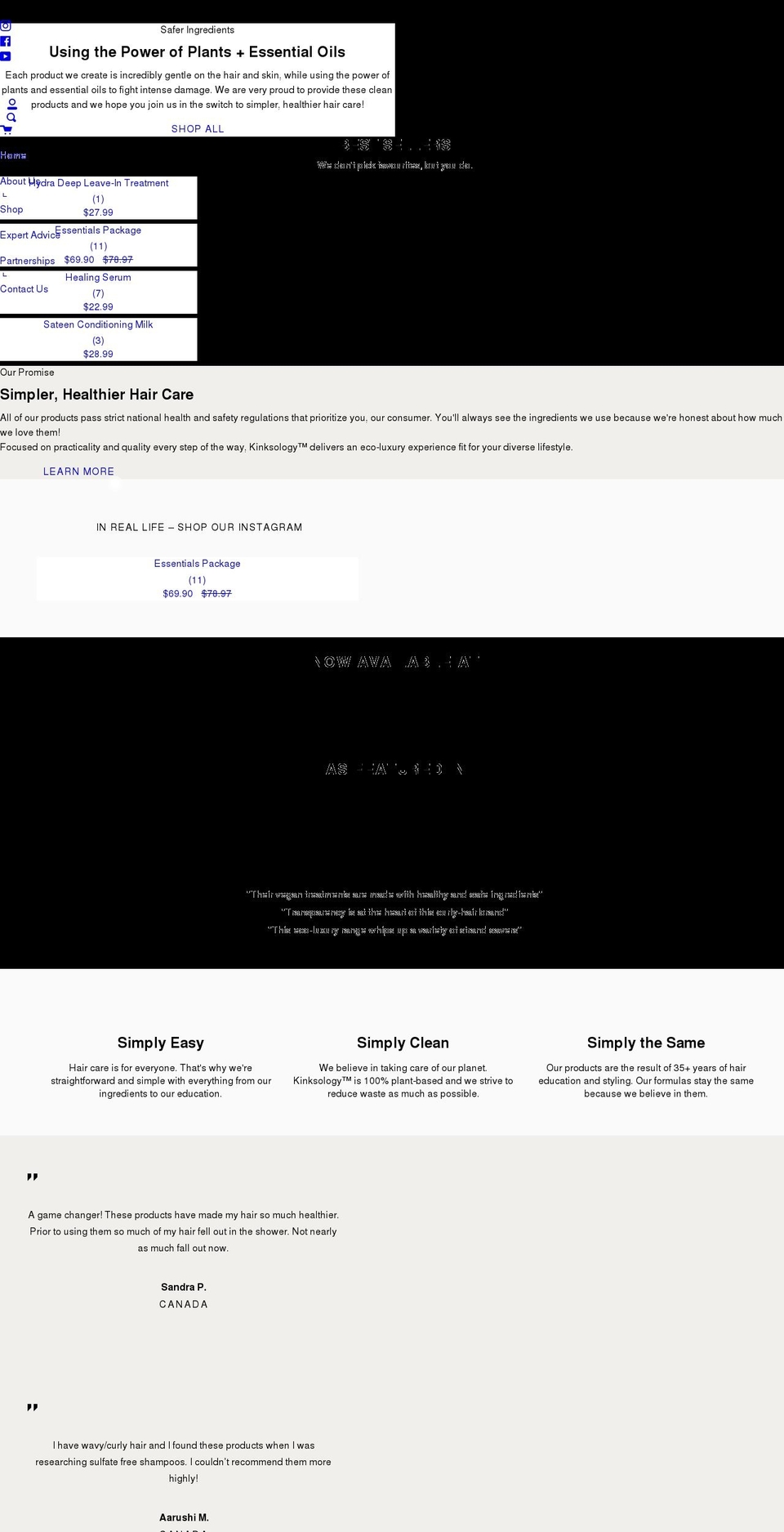 kinksology.com shopify website screenshot