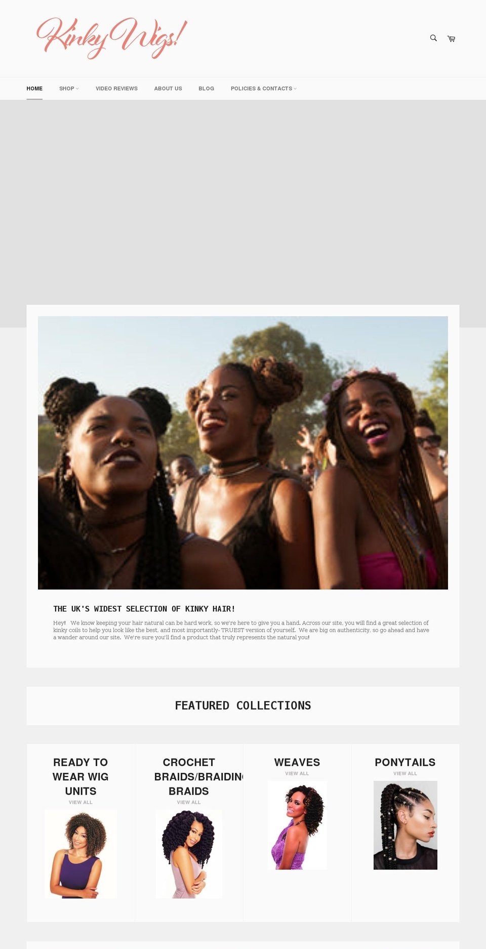 kinky-wigs.com shopify website screenshot